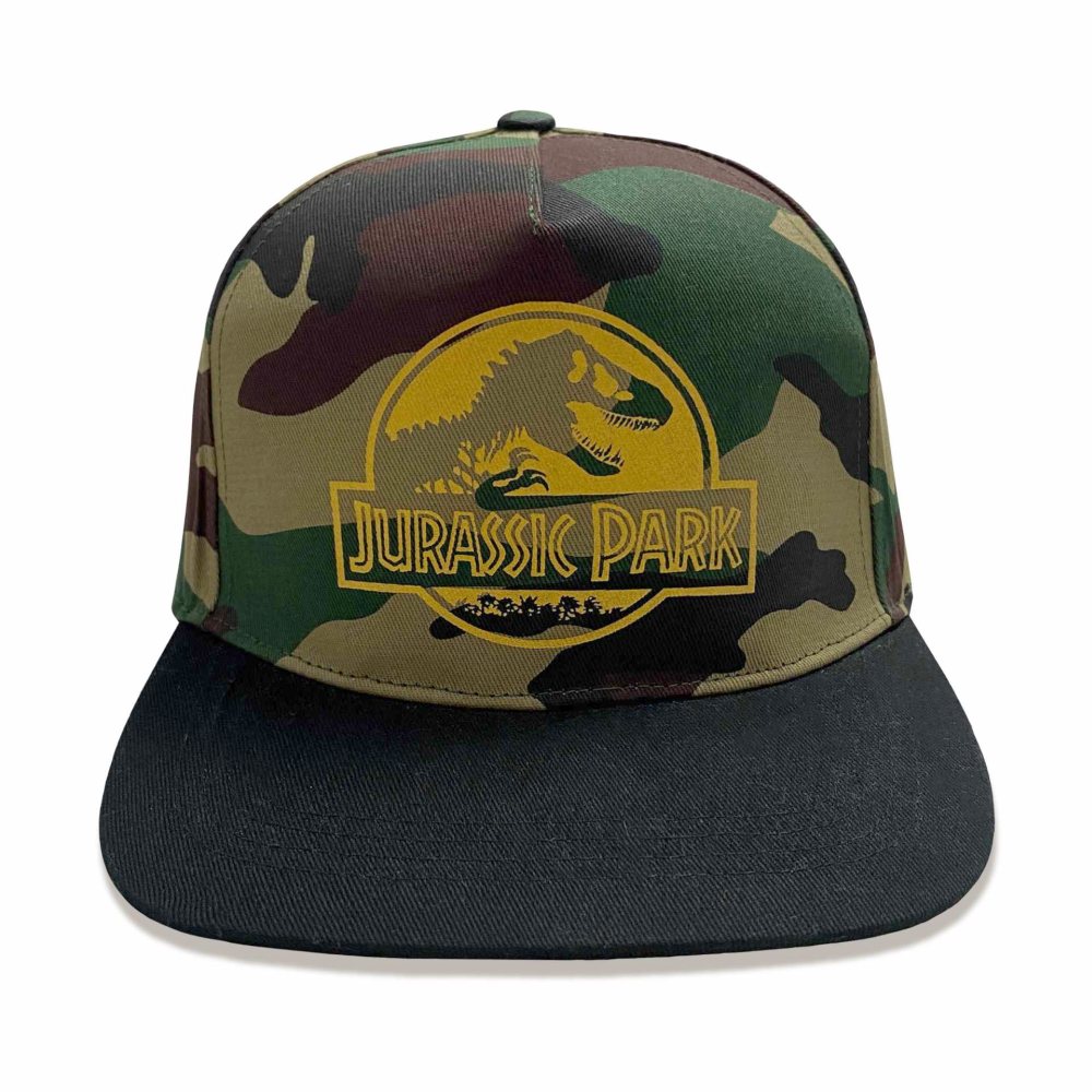 Jurassic Park - Gold Logo Camo Casquette Snapback - Multicolore